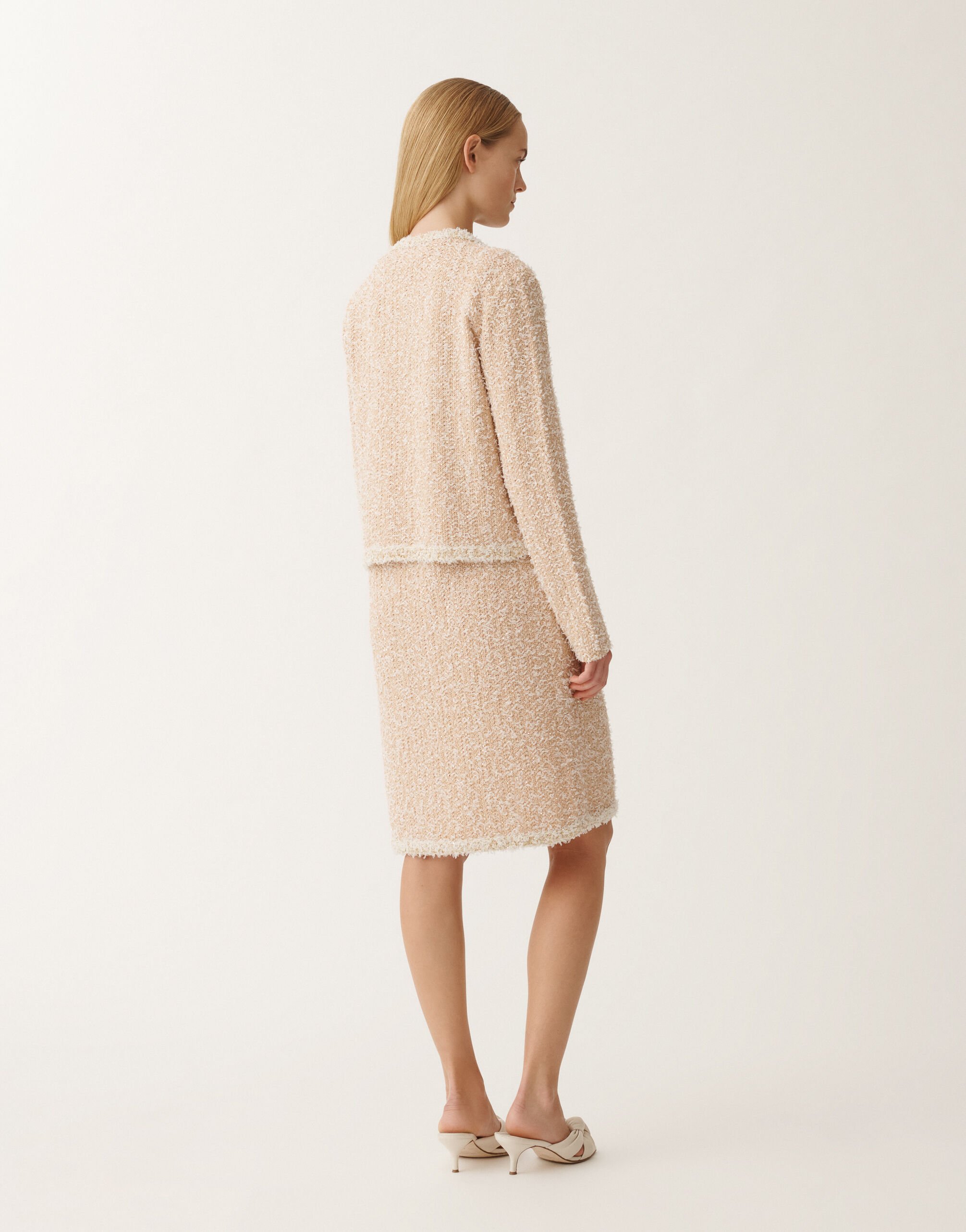 Fabiana Filippi Tweed-effect jacket, dusty pink and citrine PINK MAD265F139L1670000