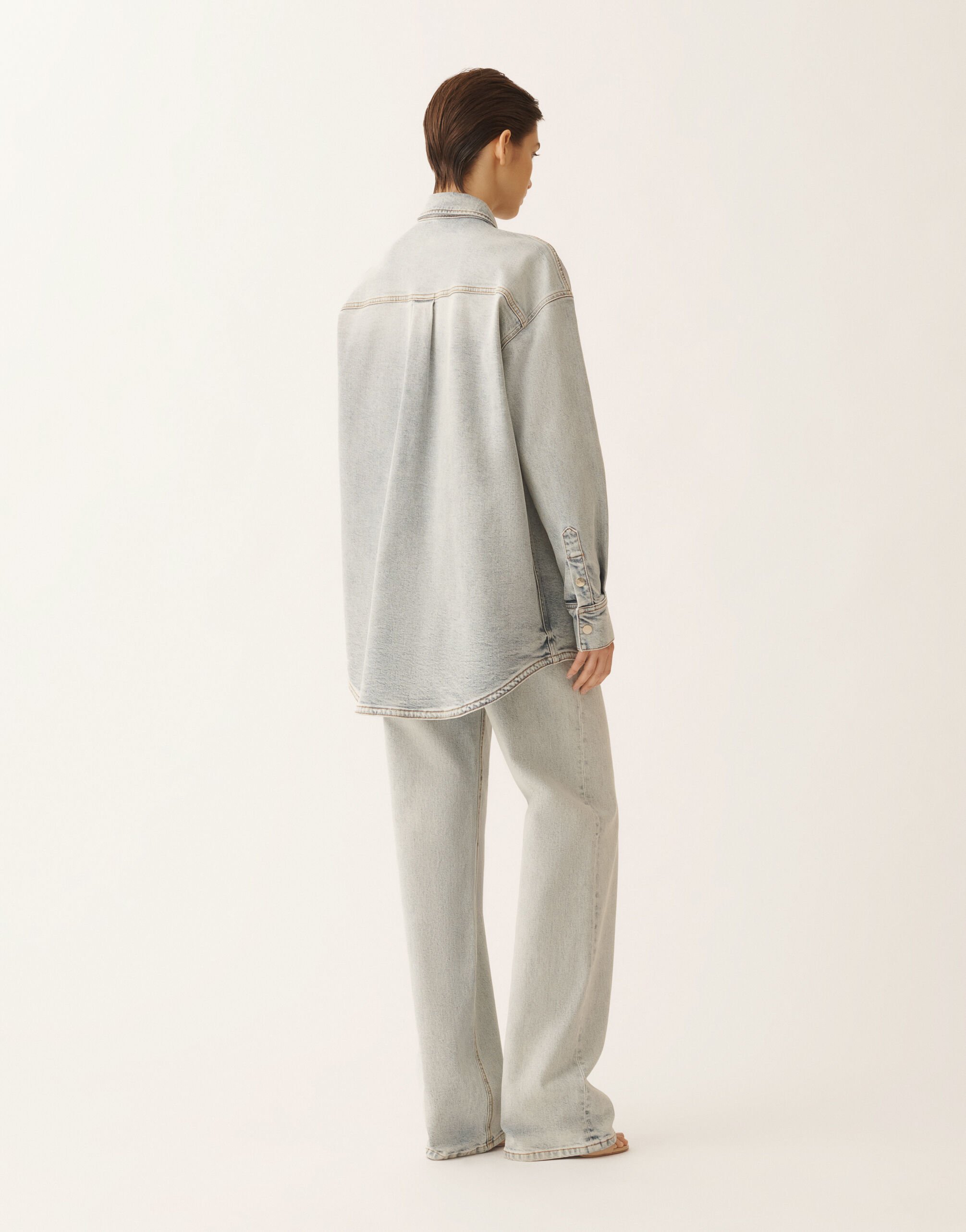 Fabiana Filippi Camicia in denim, marmorizzato acqua Blu CAD266F301L7310000