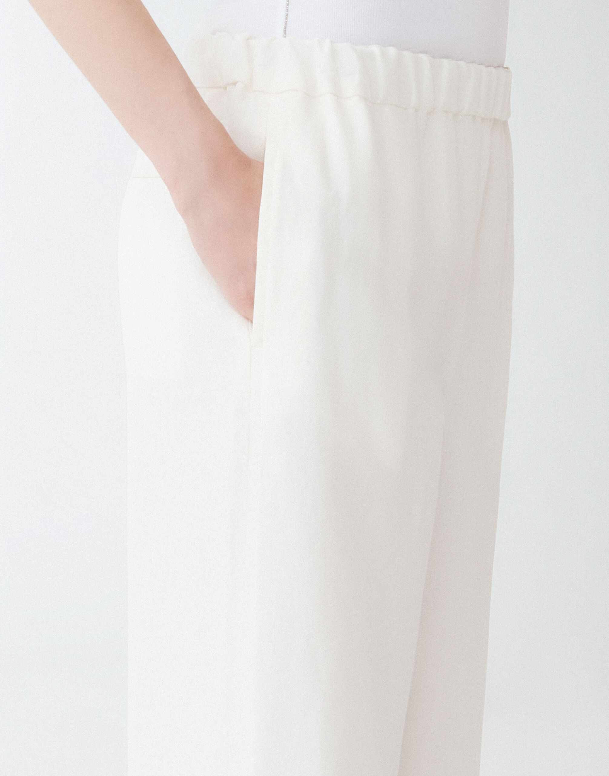Fabiana Filippi VISCOSE LINEN JOGGING TROUSERS WHITE PAD274F255D5440000
