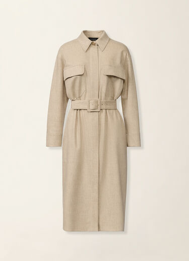 Fabiana Filippi Flannel safari dress, greige Greige ABD226F583M4270000