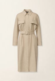 Flannel safari dress, greige Fabiana Filippi Flannel safari dress, greige Greige ABD226F583M4270000