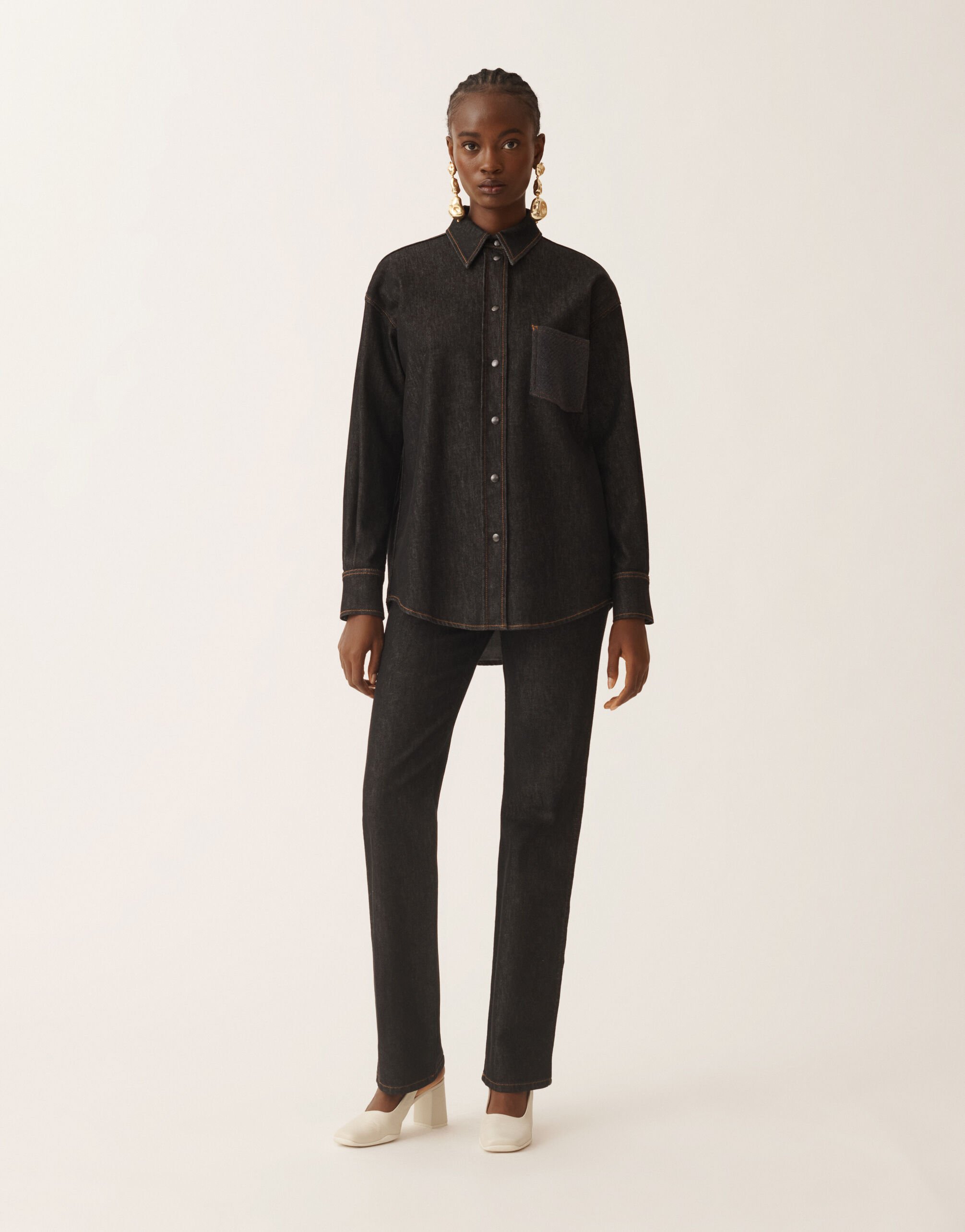 Fabiana Filippi Camisa de denim, antracita Gris CAD225F416L6340000