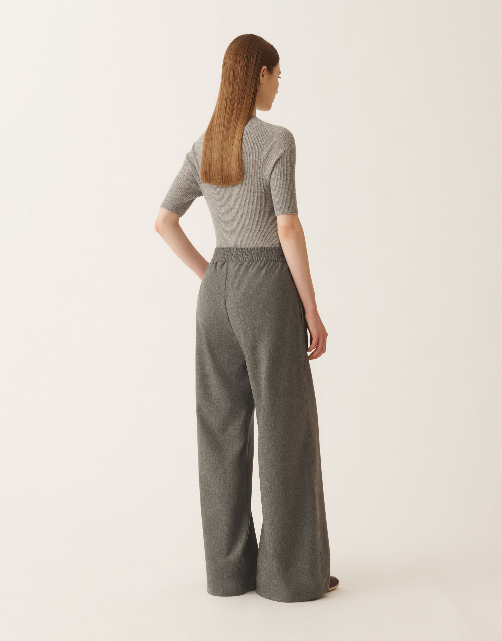 Fabiana Filippi Pantalon Amelia en flanelle, rock Gris PAD225F291D1860000