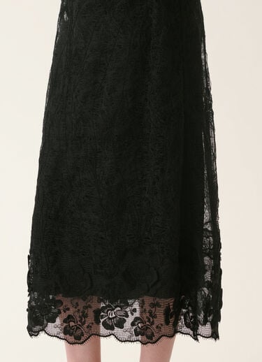Fabiana Filippi Flared midi skirt in embroidered lace, black Black GND226F798M4340000