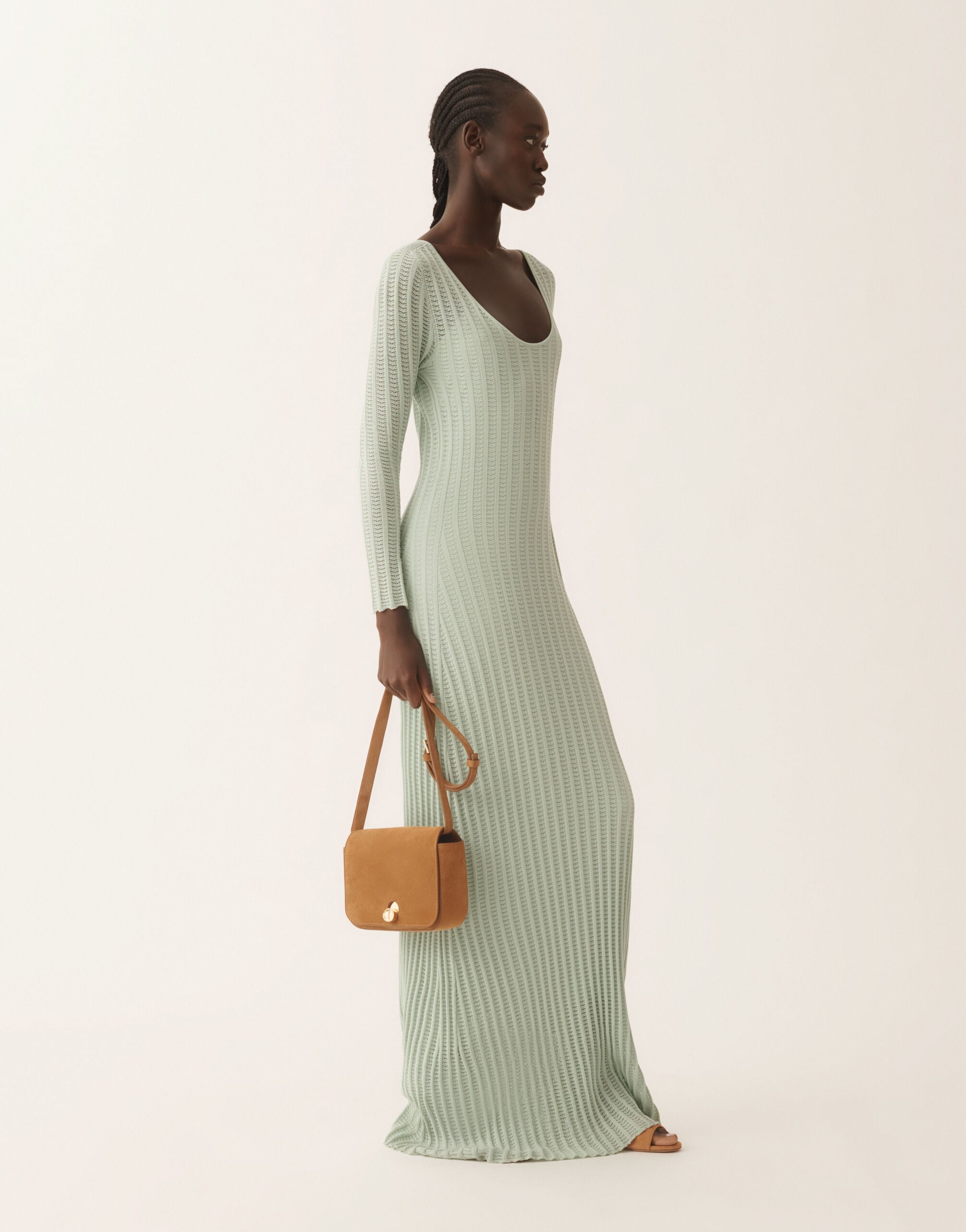 Fabiana Filippi Vestido largo de algodón orgánico, verde Ghirri Verde Ghirri ABD266F164D2900000