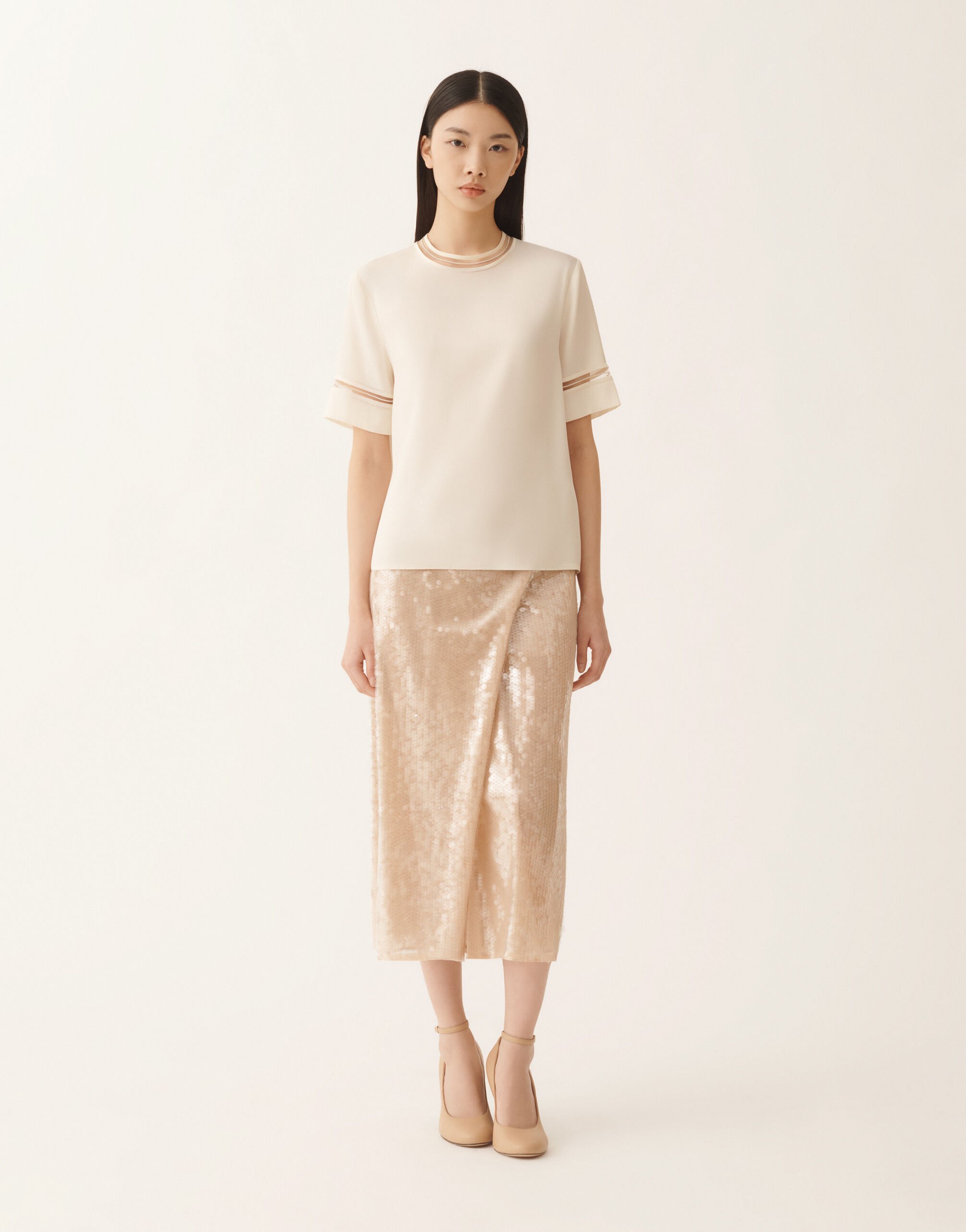 Fabiana Filippi Crepe de chine top, butter White TPD266F289L7750000