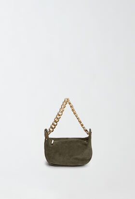 Fabiana Filippi Suede mini bag with eyelets, olive BLACK BGD265A849L2560000