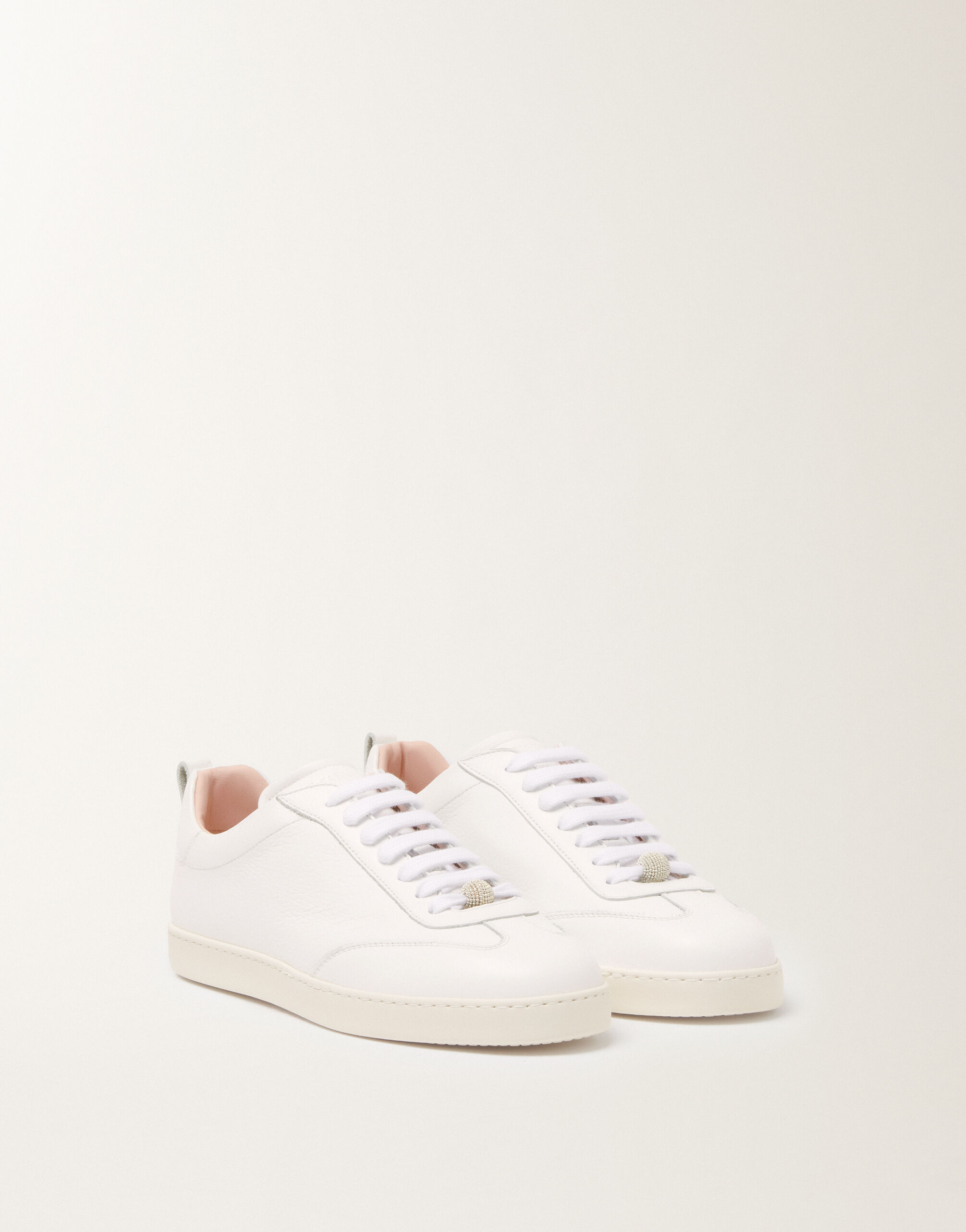 Fabiana Filippi Grain leather sneakers, optic white White ASD266A846M0090000