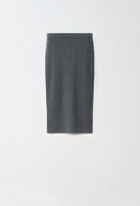 Fabiana Filippi BUBBLE STITCH PLATINUM KNIT SKIRT BLACK CTD214F382D7520000