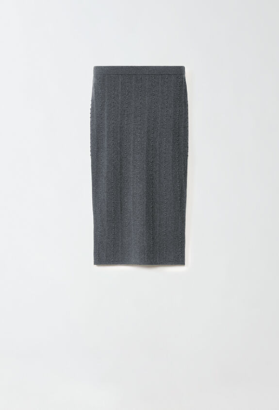 Fabiana Filippi BUBBLE STITCH PLATINUM KNIT SKIRT GREY GND224F856N1280000