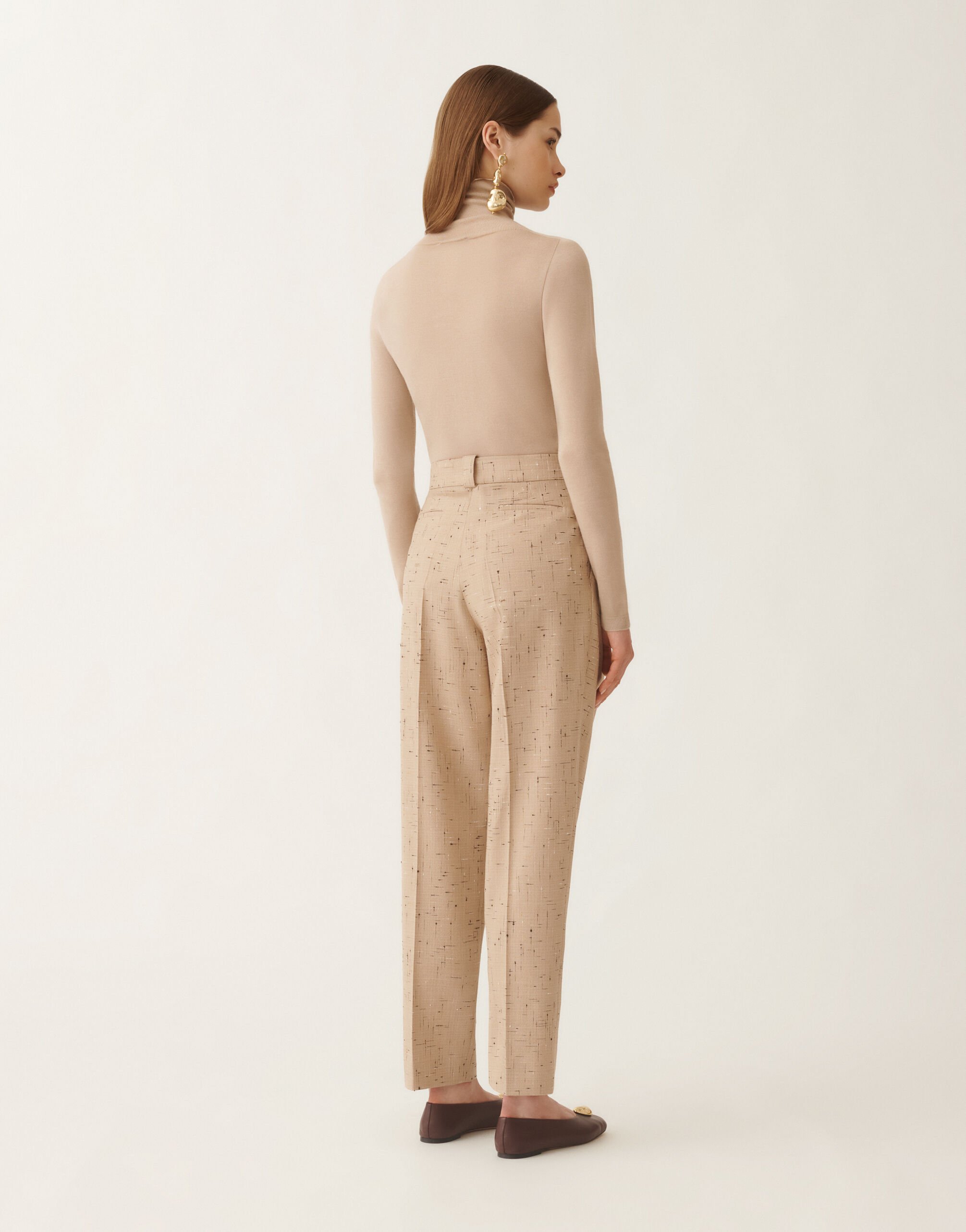 Fabiana Filippi Hose aus geknöpftem Tailoring, ahornfarben Beige PAD215F358D8920000