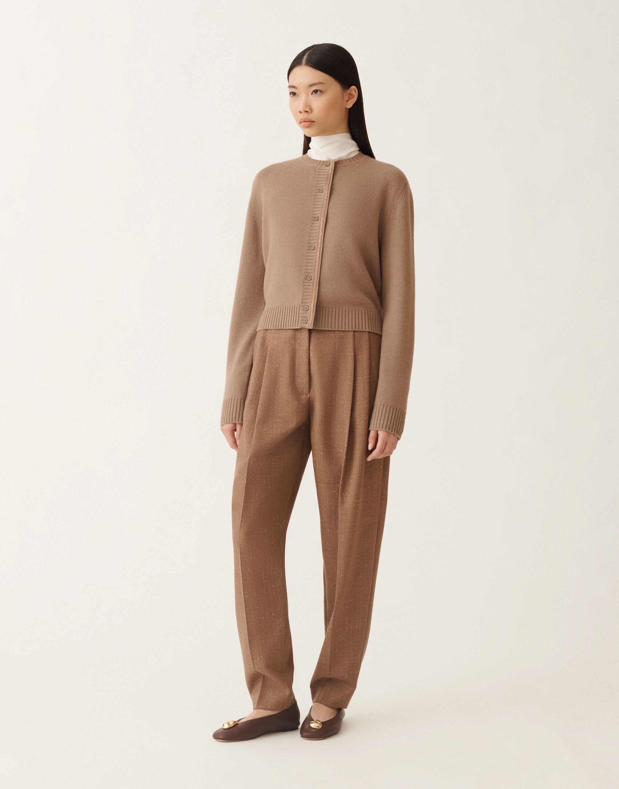Fabiana Filippi Cardigan in Platin, Rinde Braun MAD225F057L5170000