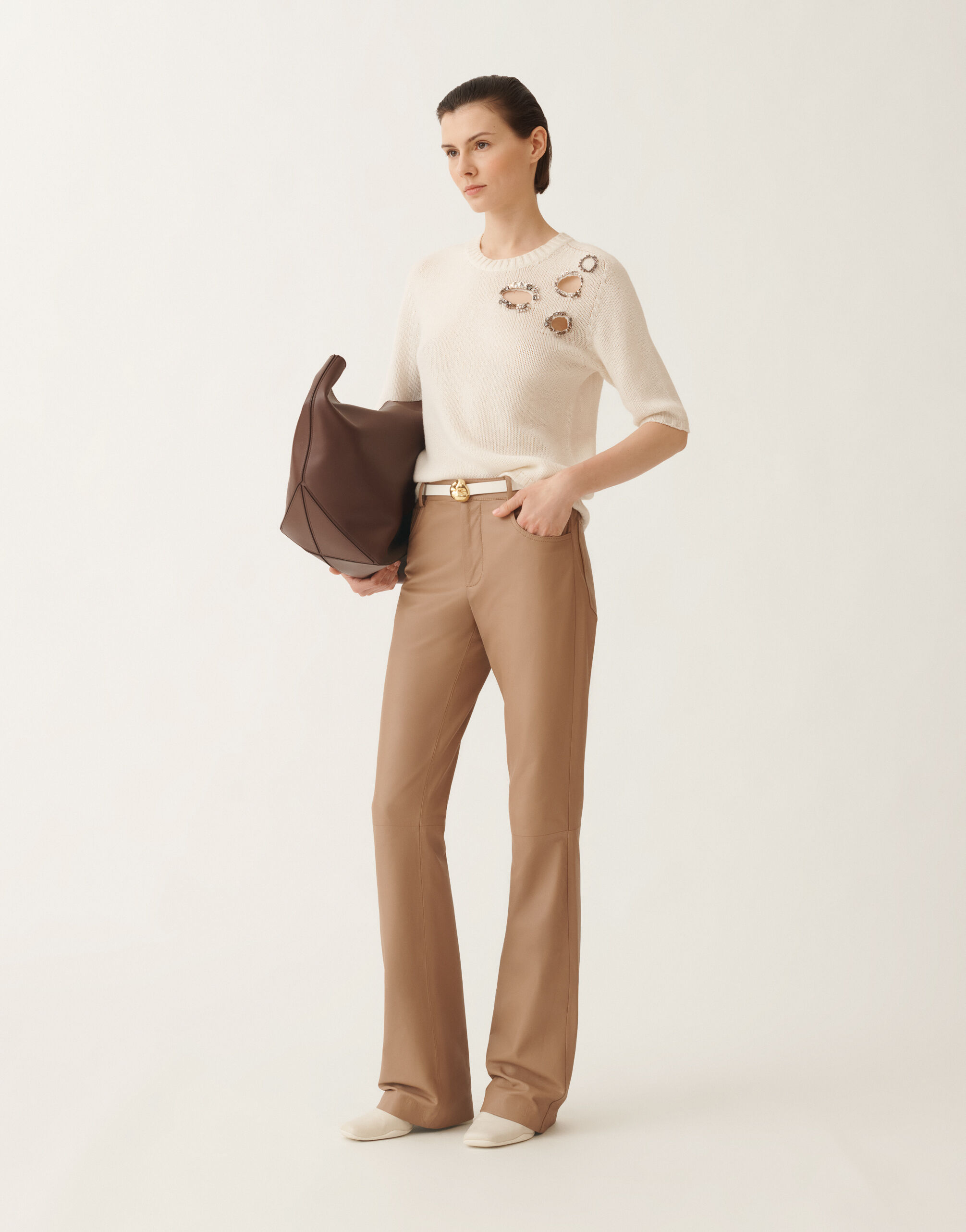 Fabiana Filippi Platinum sweater, raffia WHITE MAD215F490L5370000