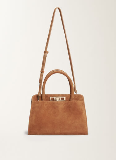 Fabiana Filippi Mittlere Handtasche aus Wildleder, weidenfarben Braun BGD215A852L8070000