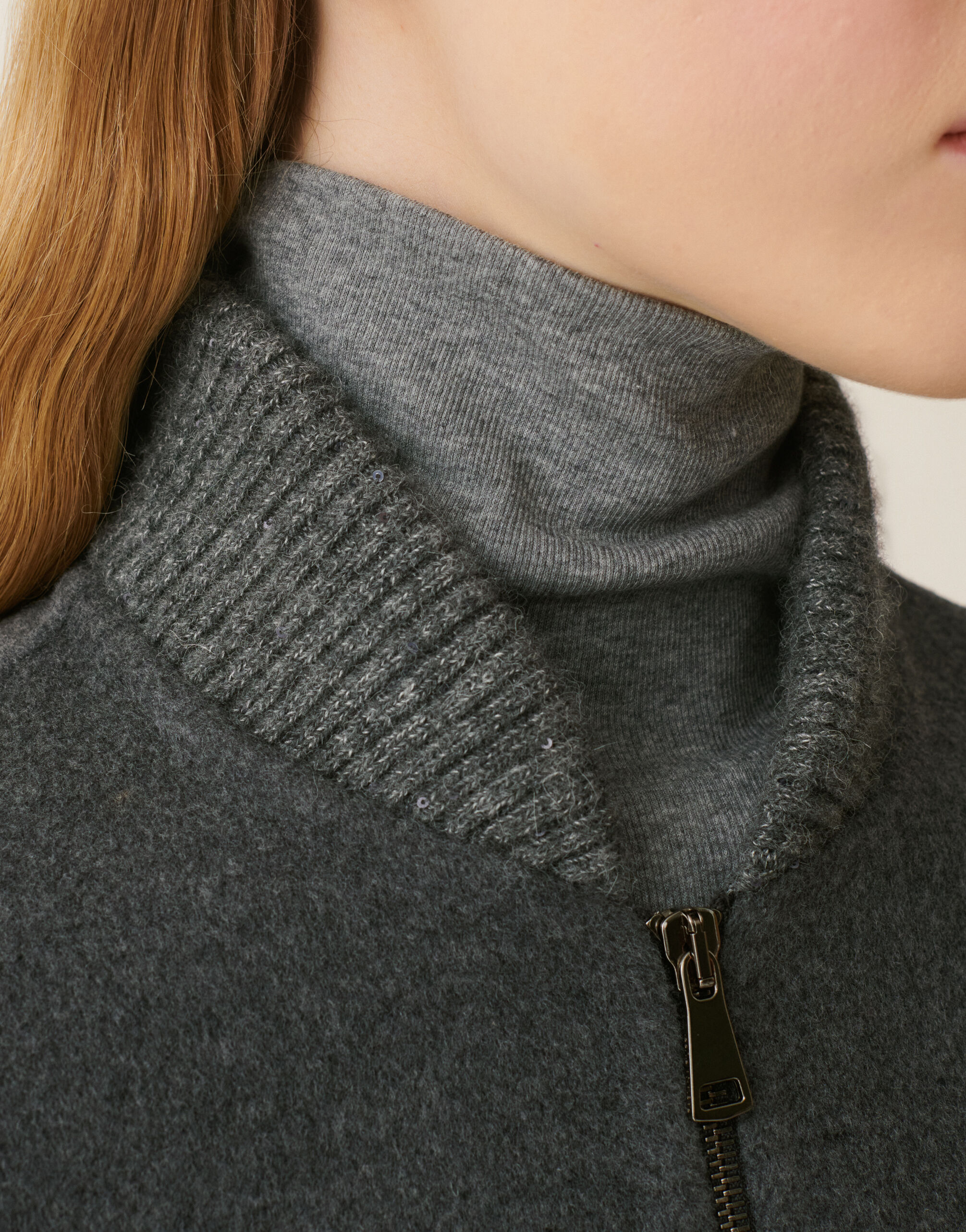 Wool and cashmere double coat, lead Fabiana Filippi Wool and cashmere double coat, lead Lead CTD226F643M4810000