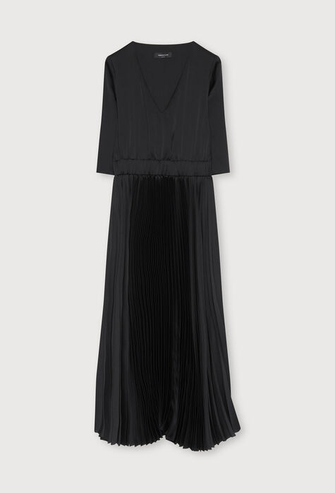 Fabiana Filippi Pleated satin dress, black GND223F693D5370000