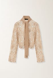 Fabiana Filippi Camicia cropped in pizzo macramè, acero BEIGE CAD215F327L5520000