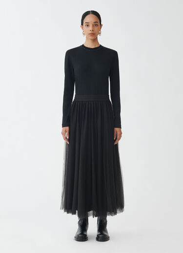 Fabiana Filippi Jupe midi en tulle, noir noir GND264F278I9320000