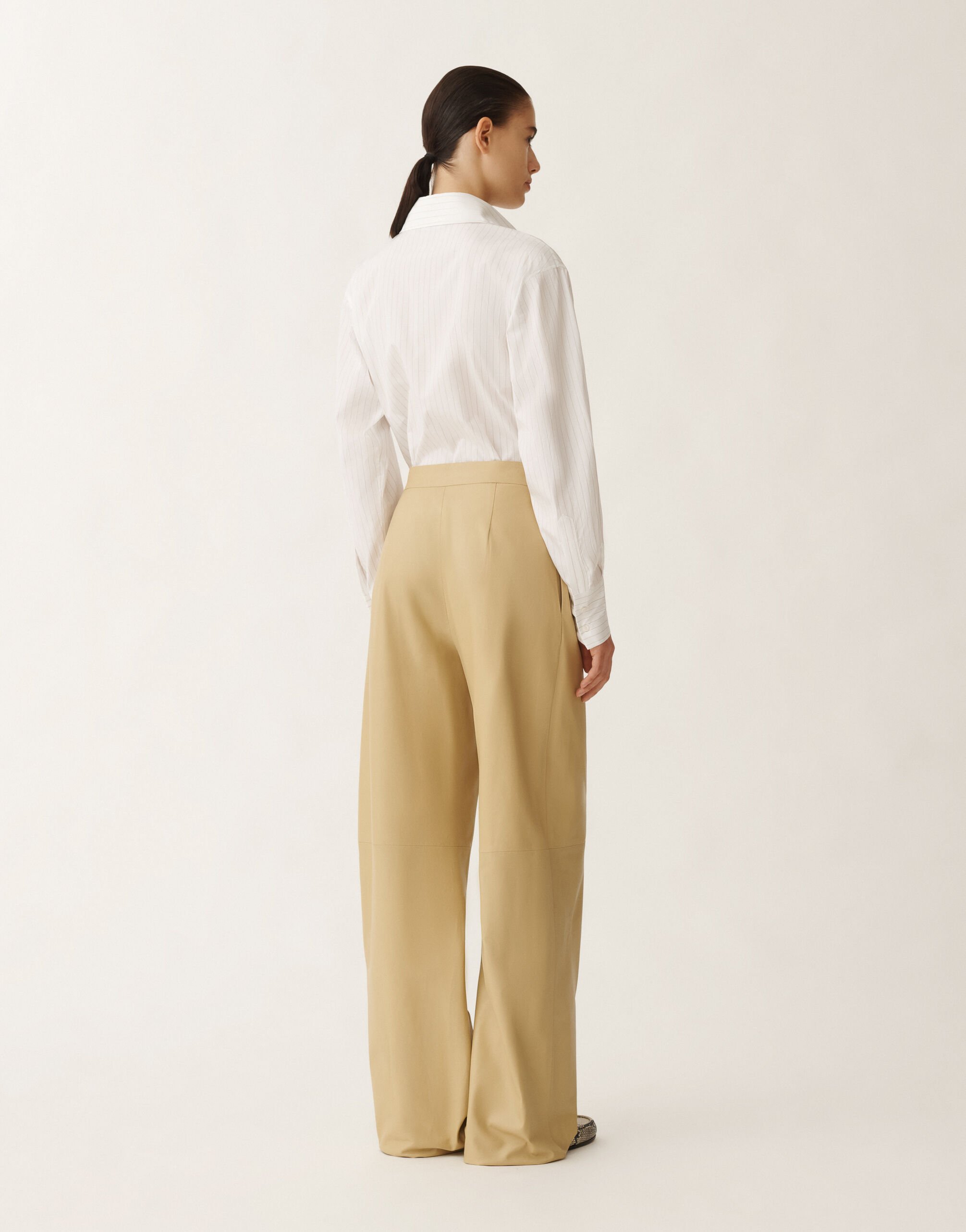 Fabiana Filippi Norcia lightweight nappa leather trousers, gold YELLOW PLD265F331D7510000
