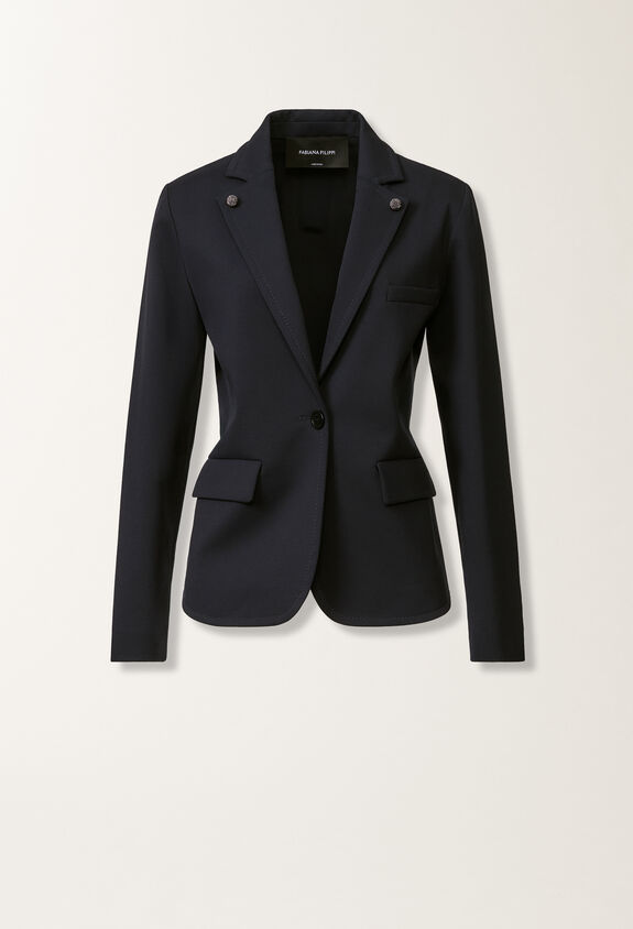 Fabiana Filippi Jersey jacket, midnight blue BLUE GCD215F201D8530000