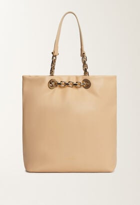 Fabiana Filippi Nappa leather eyelet shopper, rope BEIGE BGD215A900L8020000
