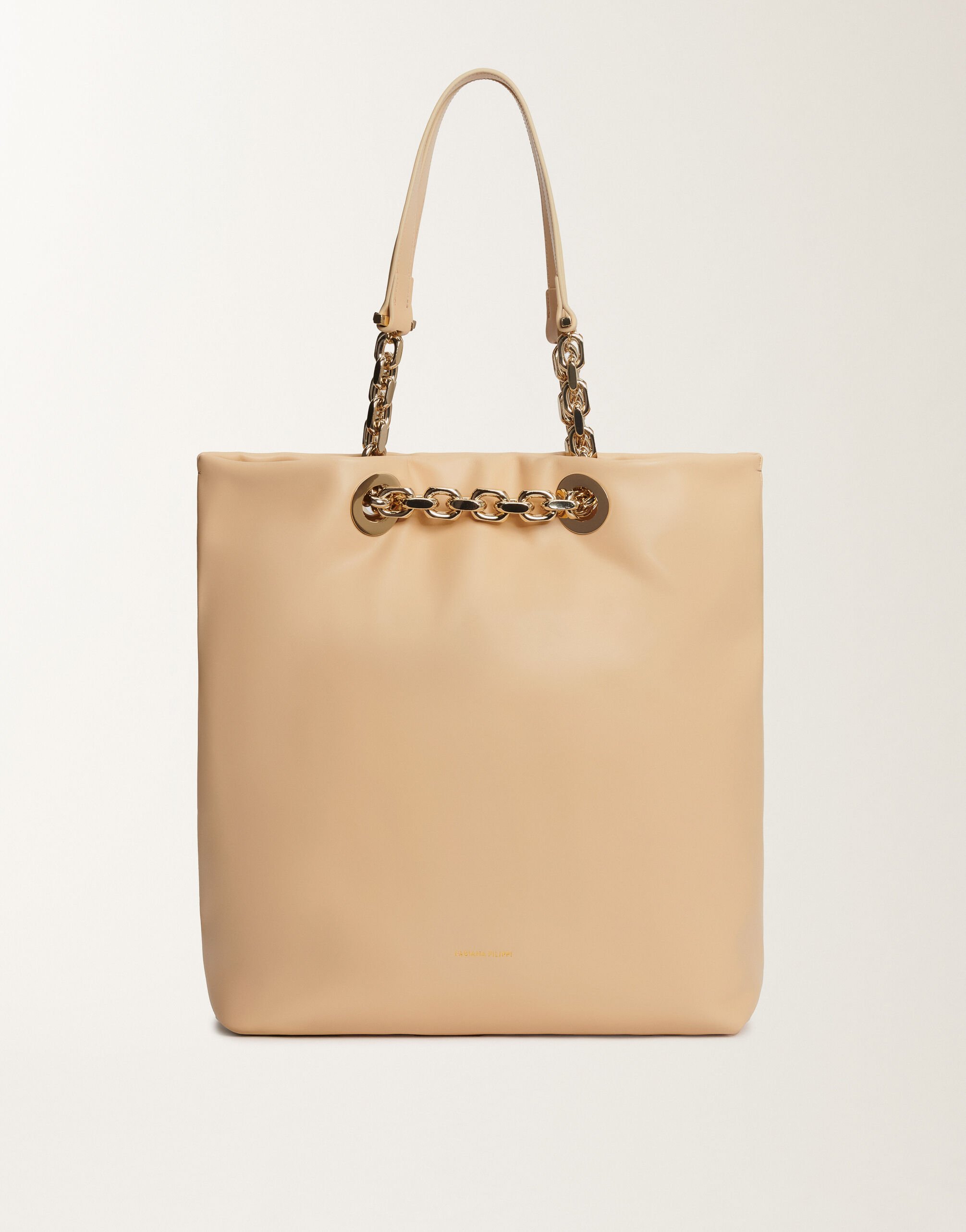 Fabiana Filippi Nappa leather eyelet shopper, rope BEIGE BGD215A900L8020000