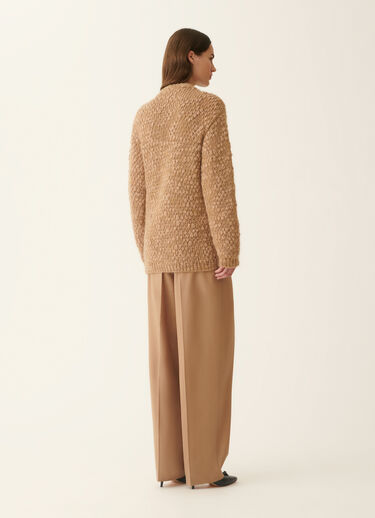 Fabiana Filippi Bouclé and micro-sequin cardigan, rattan Rattan MAD226F481M3690000