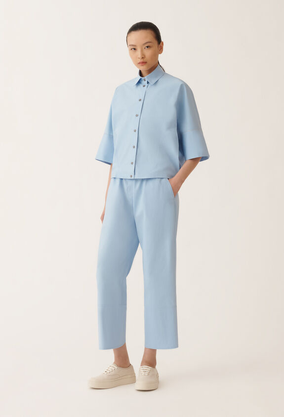 Fabiana Filippi Stretch poplin shirt, sky blue SKY BLUE CADC02F356H5450000