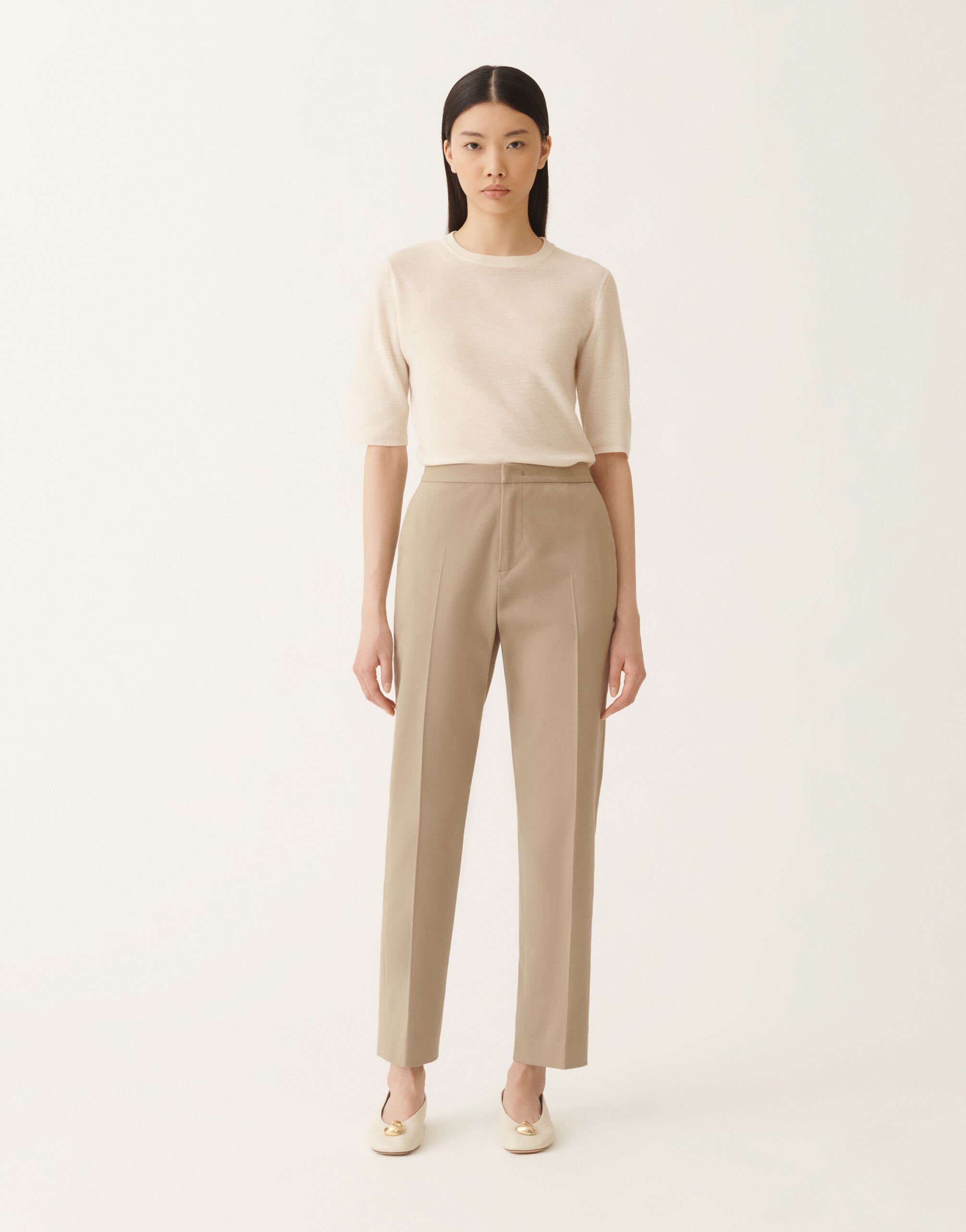 Fabiana Filippi Montefalco cotton gabardine trousers, olive GREEN PAD215F326L5150000