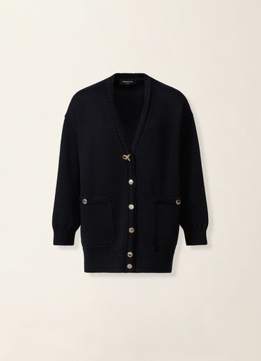 Cardigan en laine mérinos, bleu nuit Fabiana Filippi Cardigan en laine mérinos, bleu nuit Bleu nuit MAD216F063D4620000