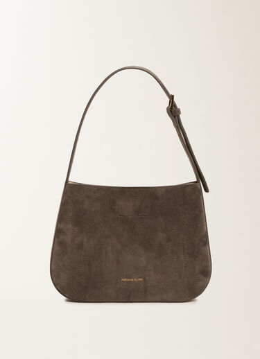 Fabiana Filippi Small Eclissi hobo bag in suede, smoke Grey BGD225A858L8070000