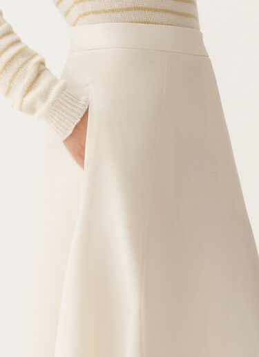 Fabiana Filippi Wool and linen mat skirt, vanilla WHITE GND265F397D8220000