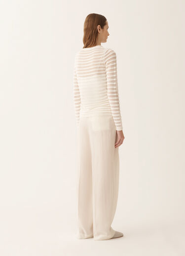 Fabiana Filippi White cotton and linen sweater with sequins White MAD266F102L7680000