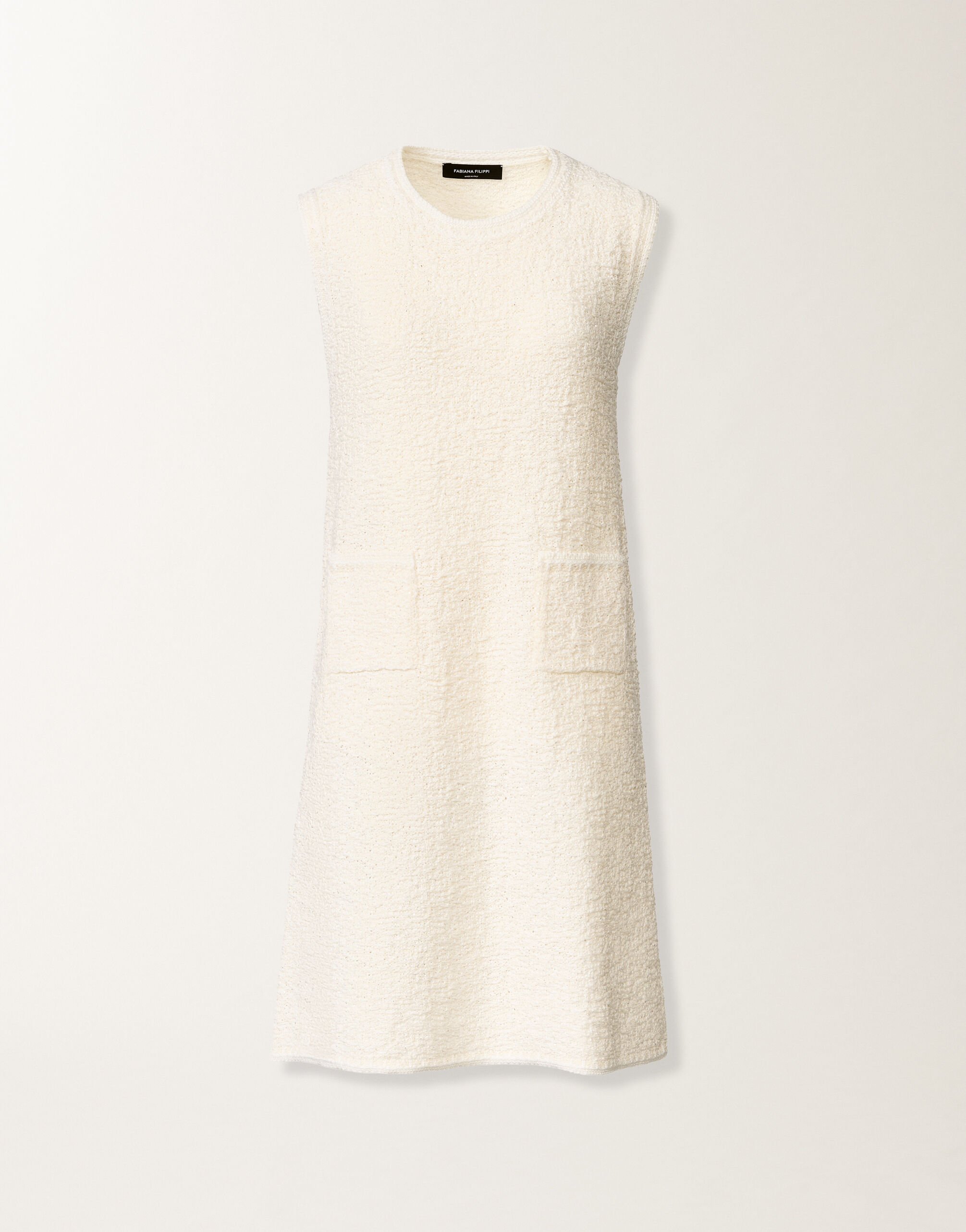 Fabiana Filippi Cotton tweed dress with sequins, butter BUTTER ABD276F684M2250000