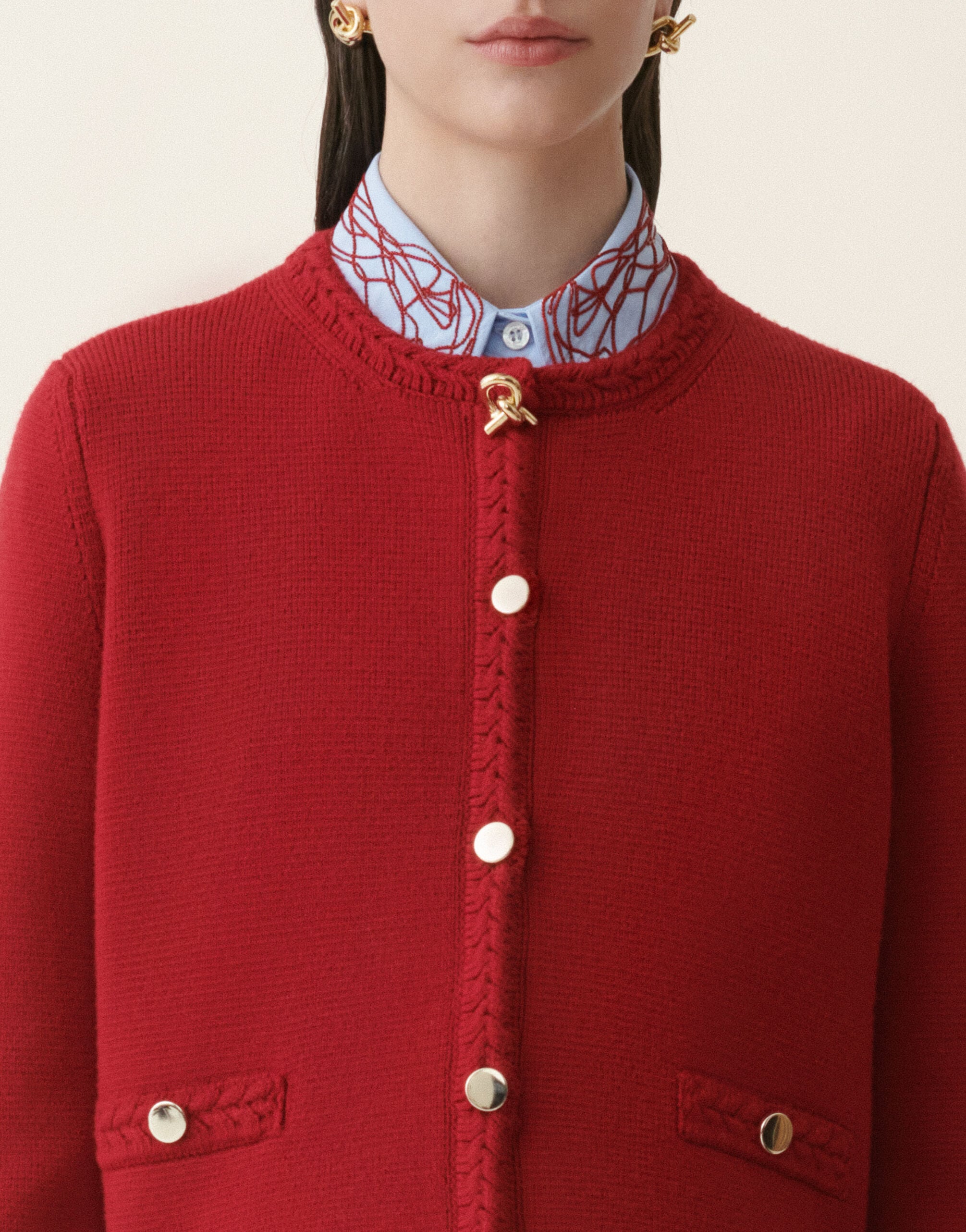 Fabiana Filippi Cardigan aus Merinowolle, rot Rot GCD216F166D4620000