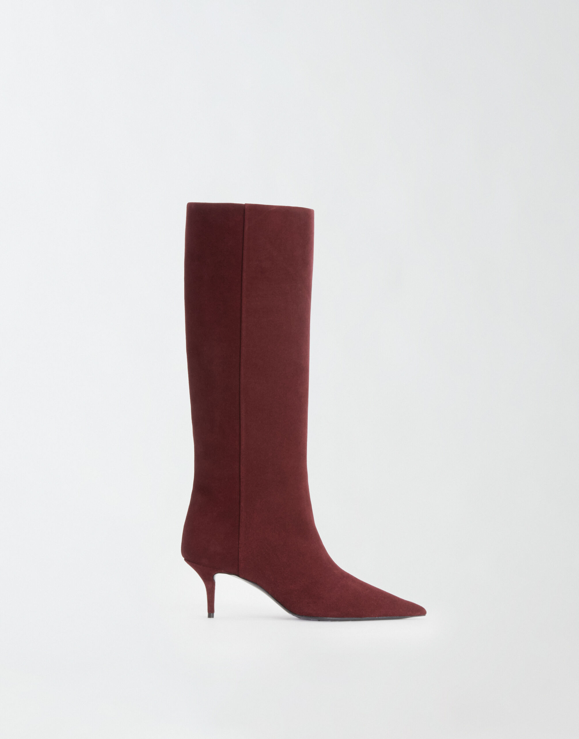 Suede pointed boots burgundy for Women Fabiana Filippi