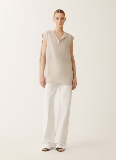 Fabiana Filippi Top aus Leinencanvas, greige WEISS TPD275F595L3770000