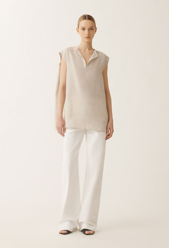 Fabiana Filippi Top in tela di lino, greige GREIGE TPD275F595L3770000