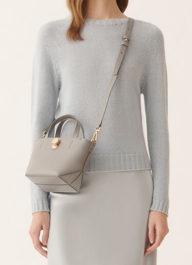Fabiana Filippi Eclissi mini tote bag in nappa calfskin leather, shadow Gray BGD266A810M0070000