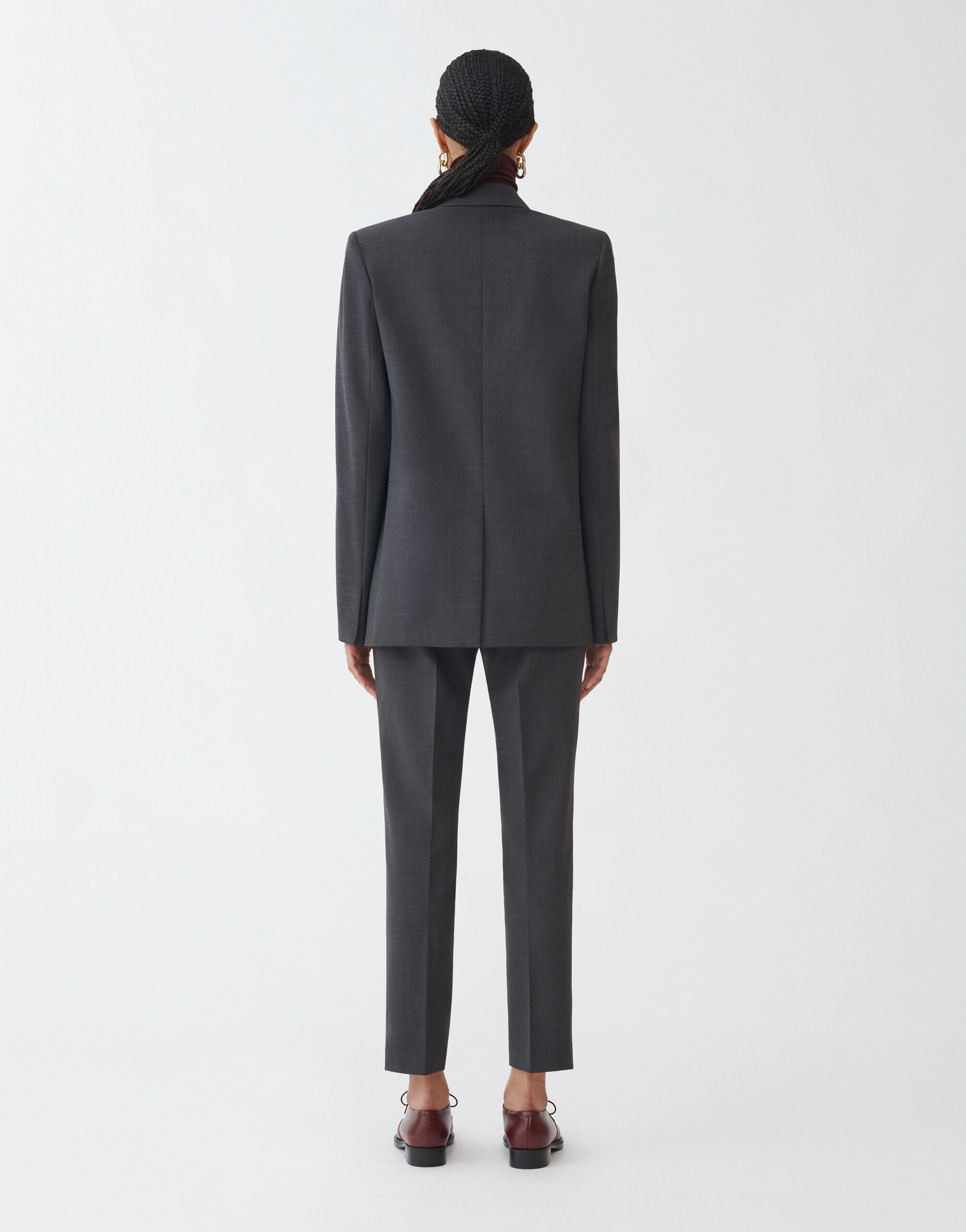 Fabiana Filippi Cool wool double-breasted jacket, charcoal CHARCOAL GCD264F162D6200000