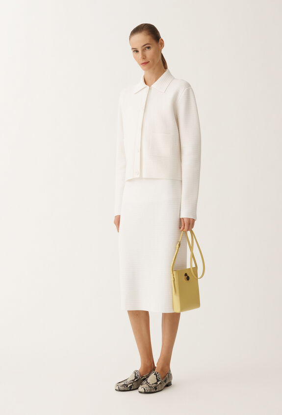 Fabiana Filippi Wool and cotton jacket, raffia WHITE GCD265F220D5100000