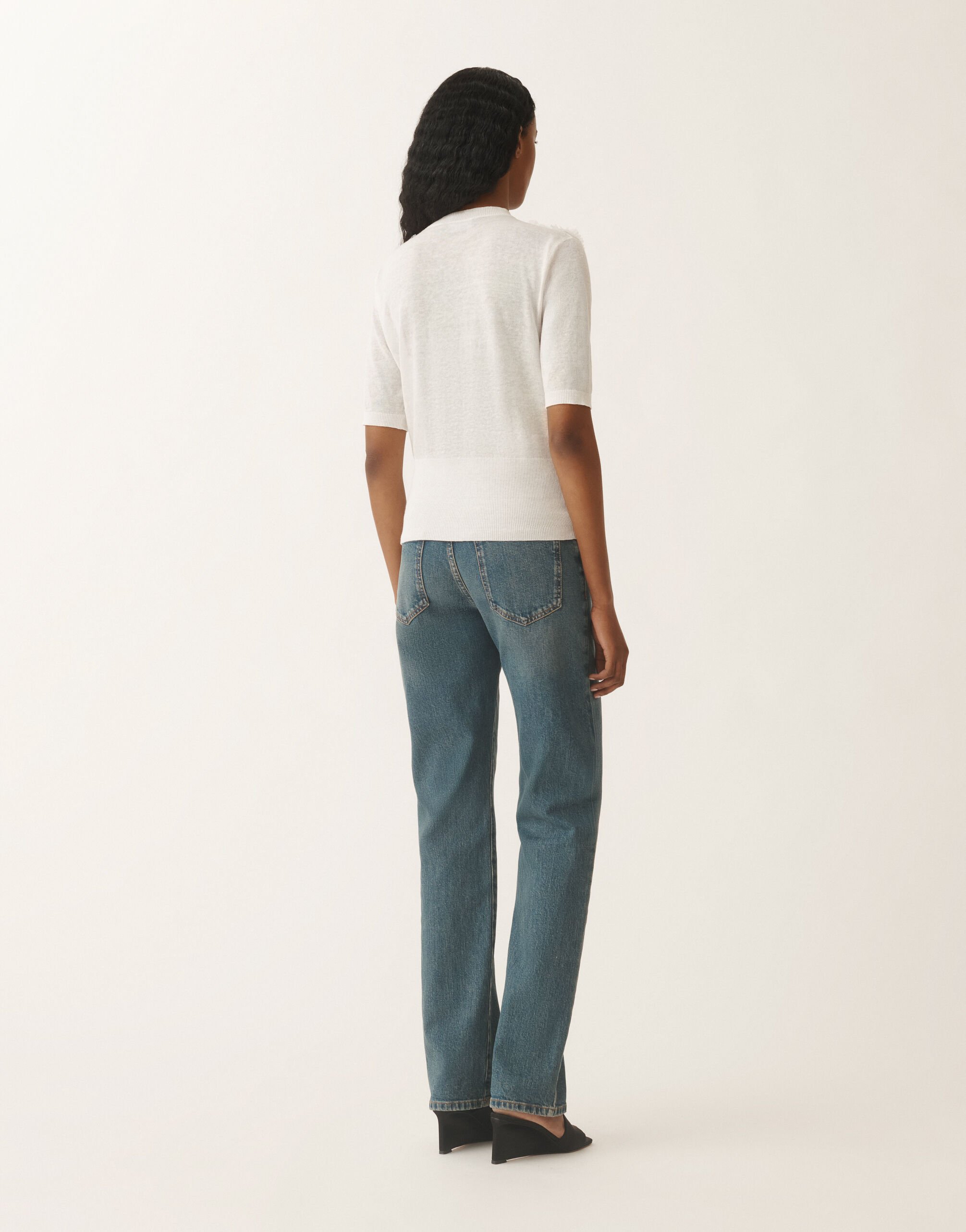 Fabiana Filippi Linen sweater, white WHITE MAD275F539L3480000