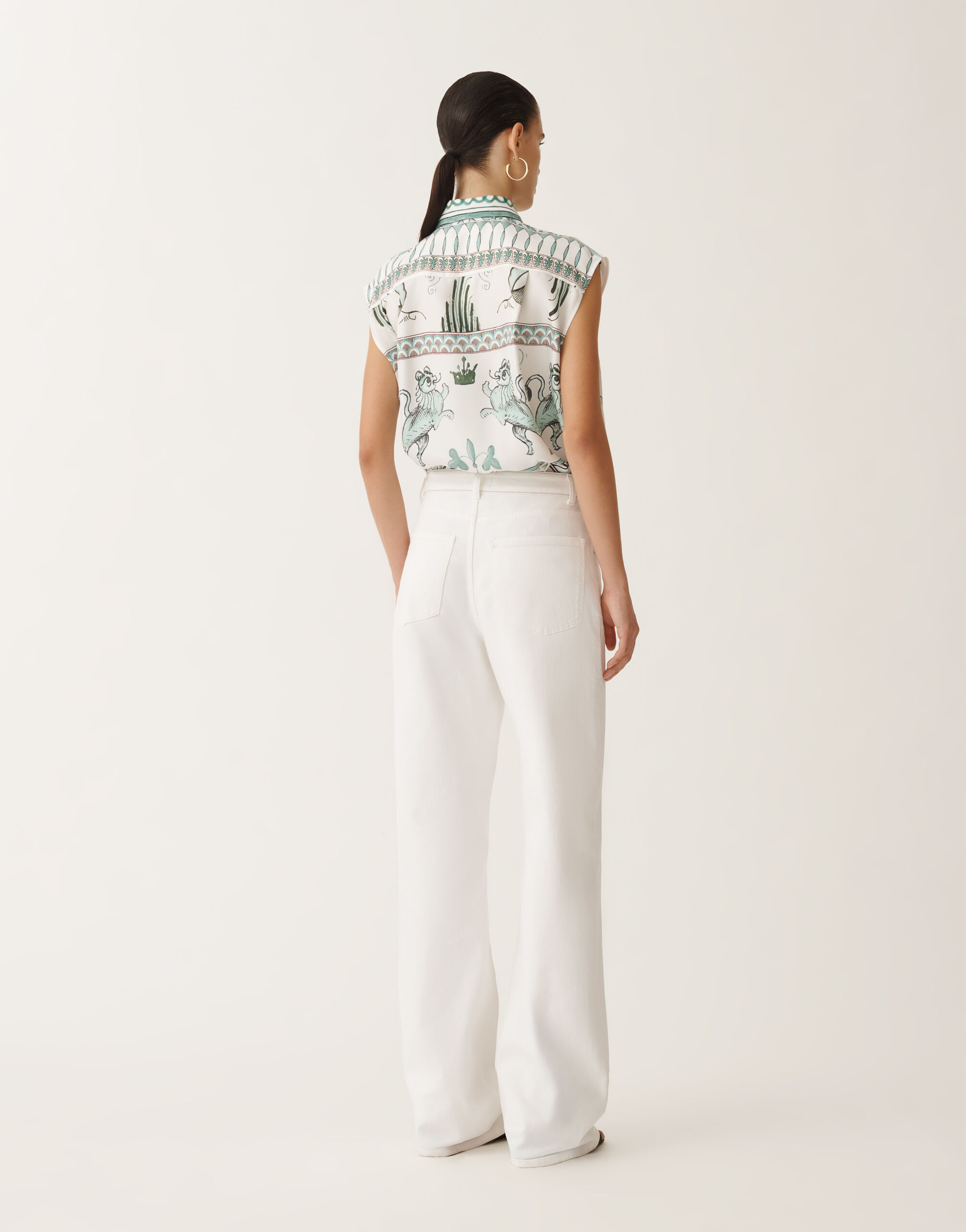Fabiana Filippi 5-pocket denim trousers, optical white WHITE PAD275F357L3700000