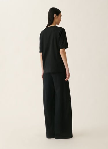 Embroidered jersey T-shirt, black Fabiana Filippi Embroidered jersey T-shirt, black Black JED226F558M4590000