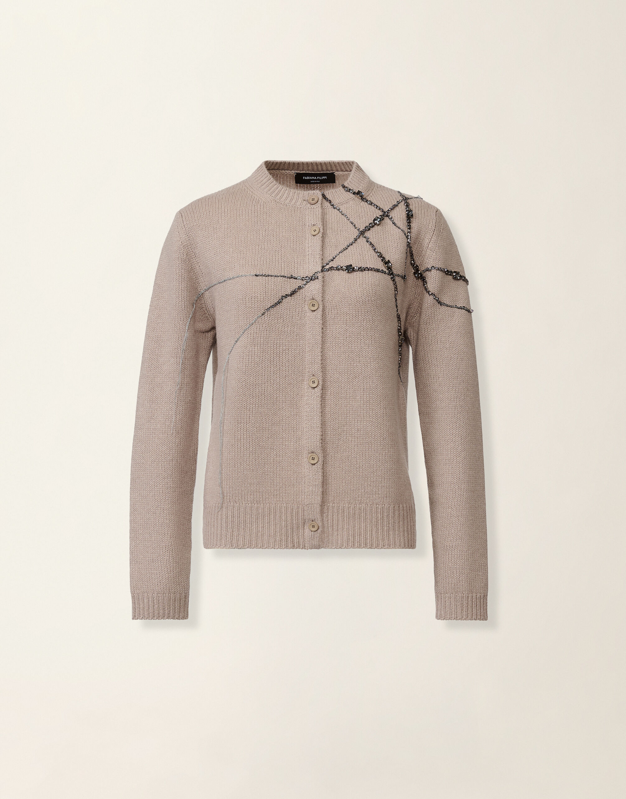 Cardigan in Platinum, moka meringa Fabiana Filippi Cardigan in Platinum, moka meringa Moka meringa MAD216F025M2870000