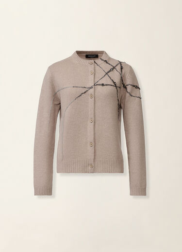 Cardigan in Platinum, moka meringa Fabiana Filippi Cardigan in Platinum, moka meringa Moka meringa MAD216F025M2870000