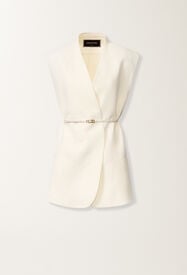 Fließende Weste aus Leinen und Viskose, Butterfarbe Fabiana Filippi Fließende Weste aus Leinen und Viskose, Butterfarbe BUTTER GCD276F660D5440000