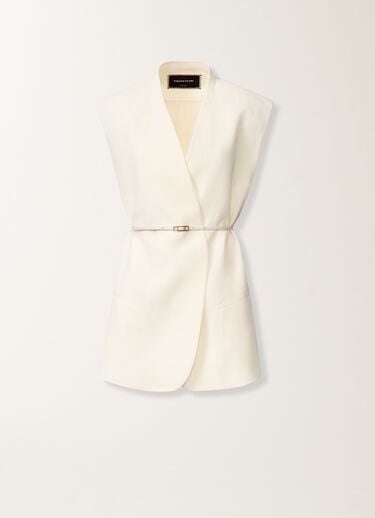 Fließende Weste aus Leinen und Viskose, Butterfarbe Fabiana Filippi Fließende Weste aus Leinen und Viskose, Butterfarbe BUTTER GCD276F660D5440000