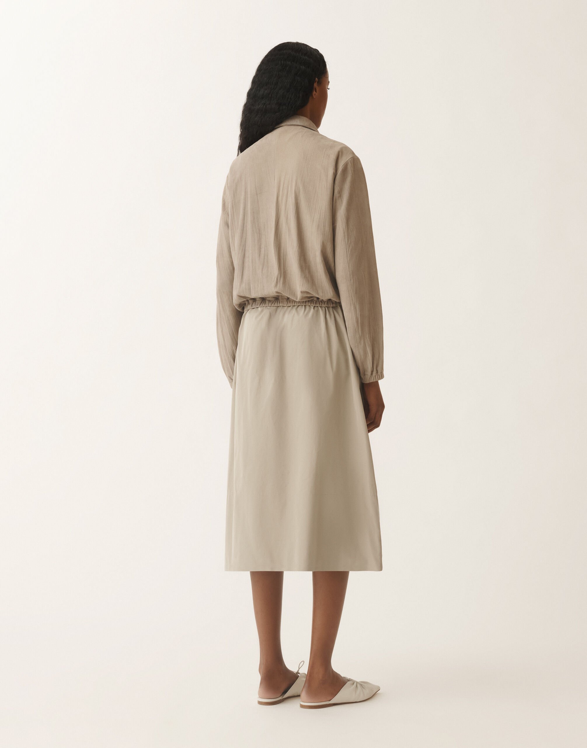 Fabiana Filippi Pleated suede bomber jacket, clay CLAY PLD275F708L4100000