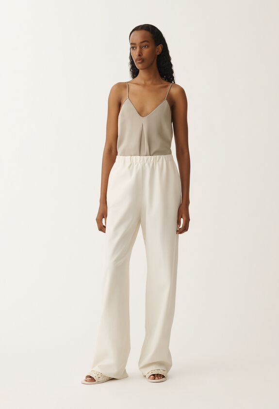 Fabiana Filippi Trevi techno tailoring trousers, butter WHITE PAD265F310D8070000